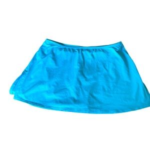 Coco Reef Swim Skirt w Attach Briefs Pull Up Side Slit Swimwear Aqua Blue Small